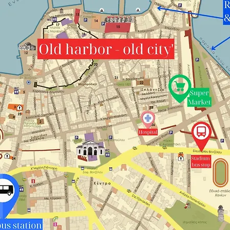 Center Manolia Dream 3 Bedroom 100m Away From The アパート ハニア